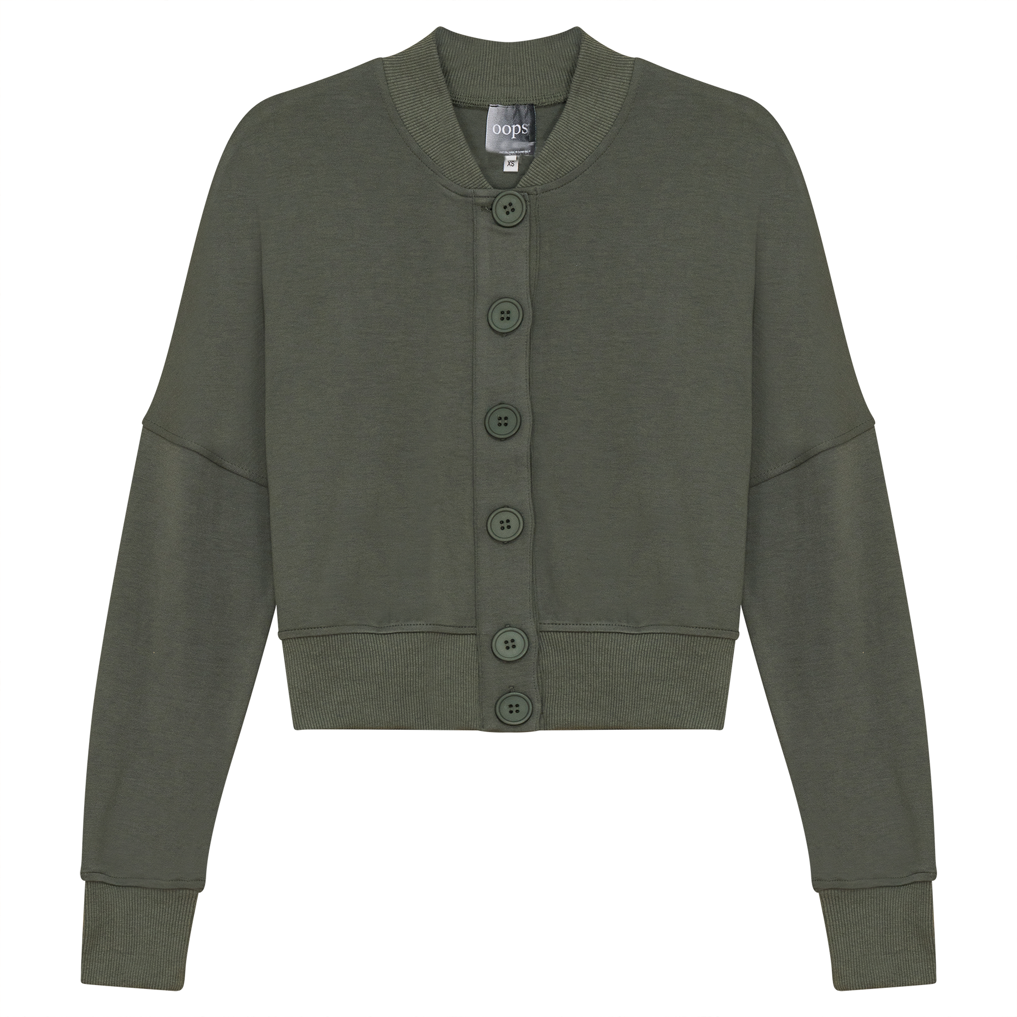 Cropped Sweatshirt Cardigan