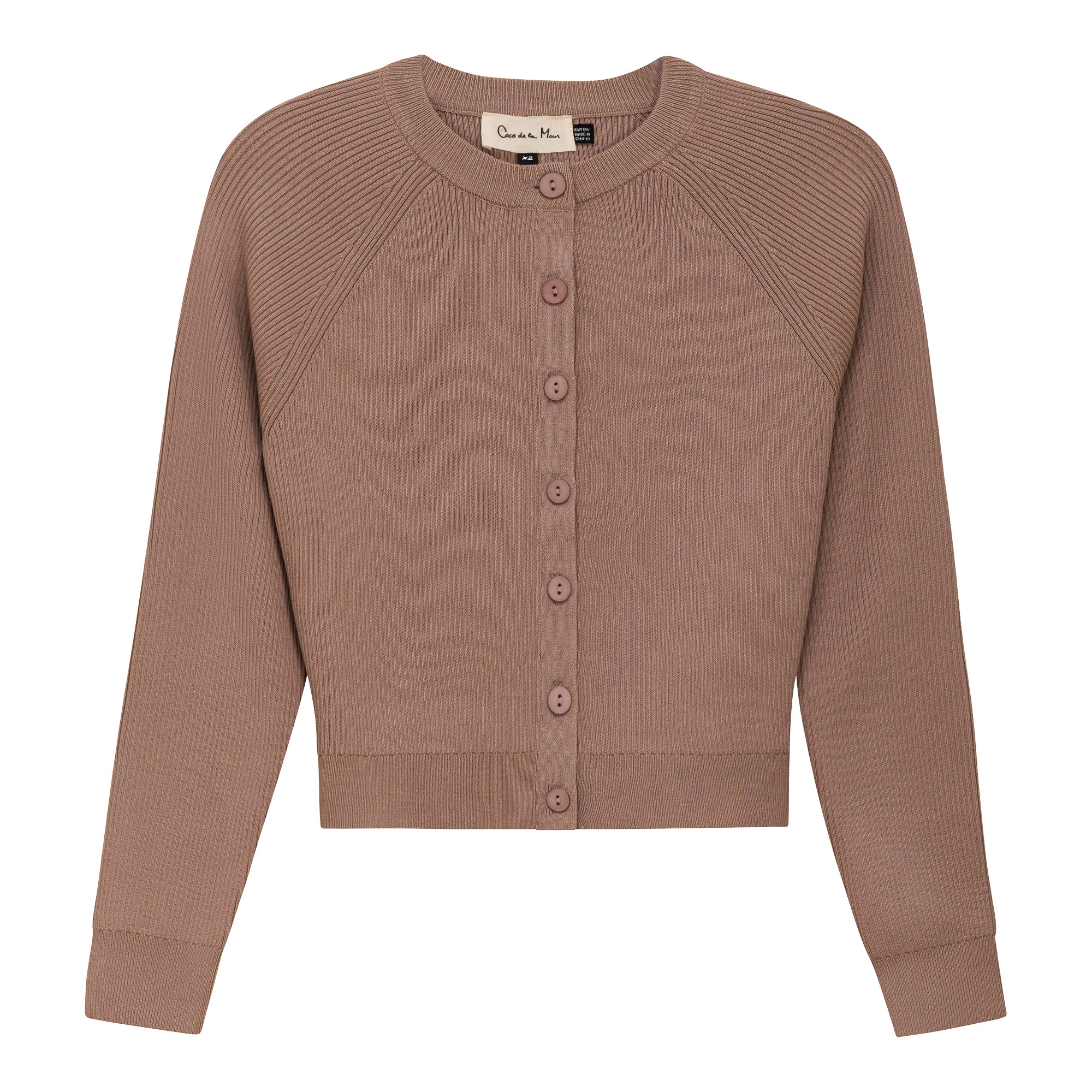Cropped Ribbed Knit Cardigan
