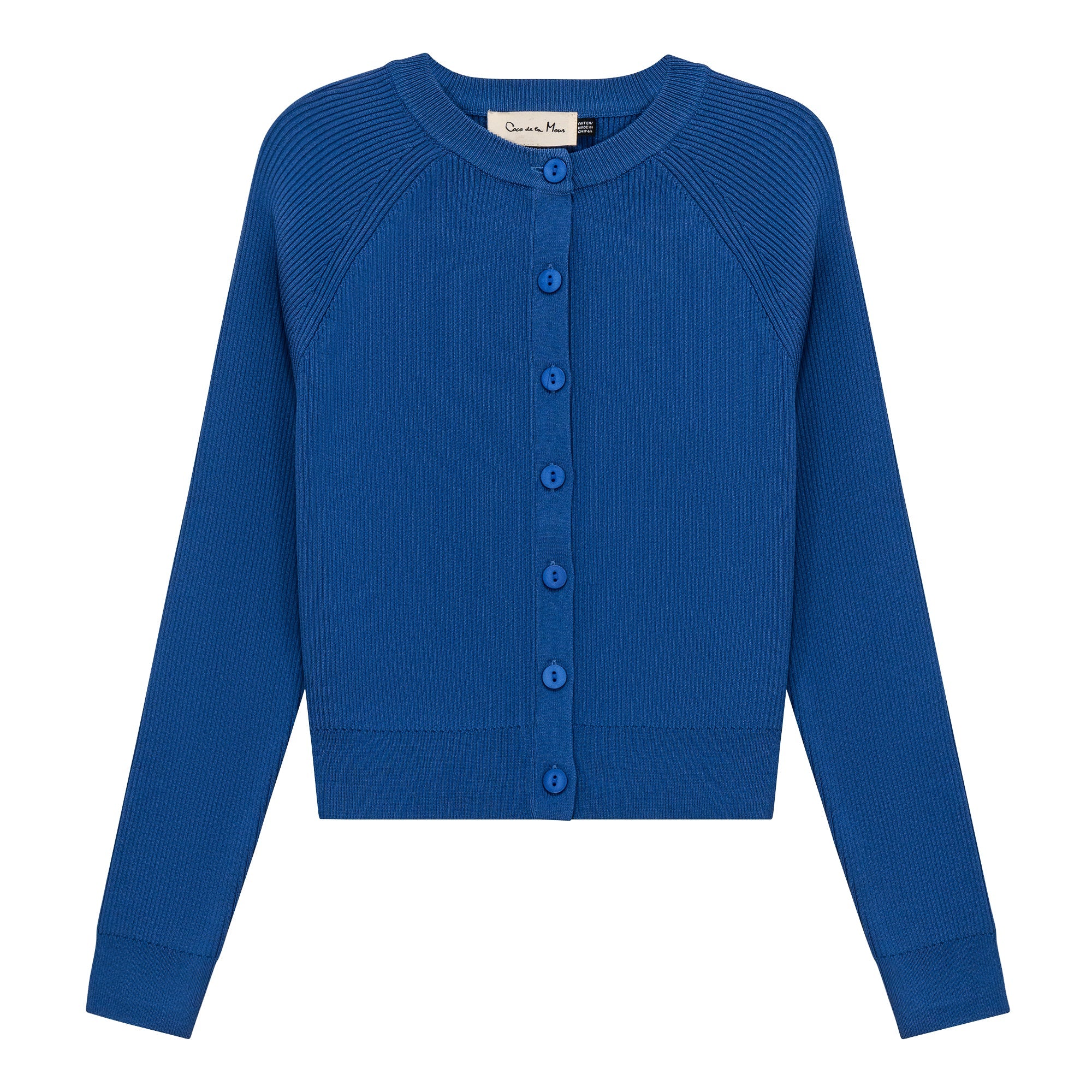 Cropped Ribbed Knit Cardigan