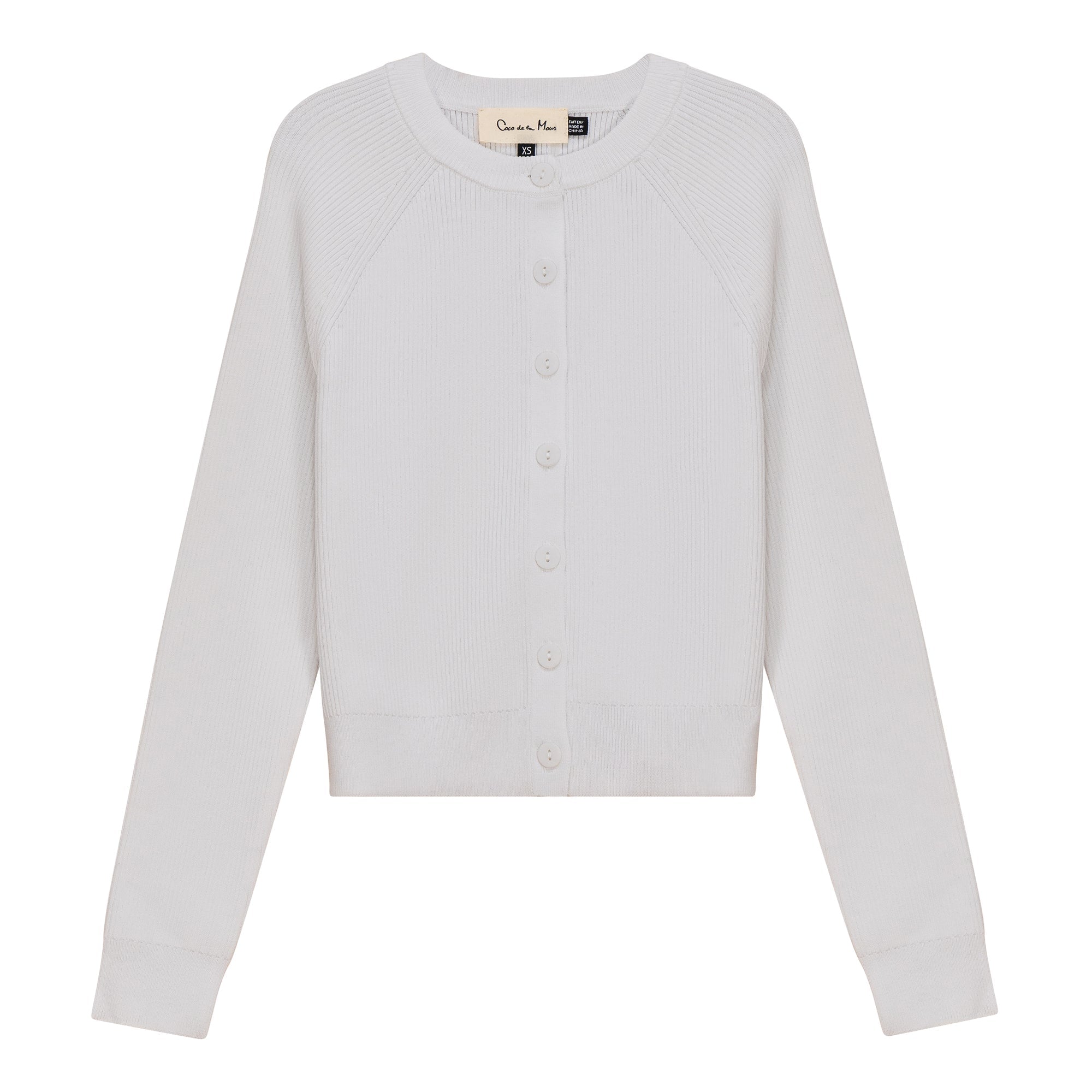 Cropped Ribbed Knit Cardigan