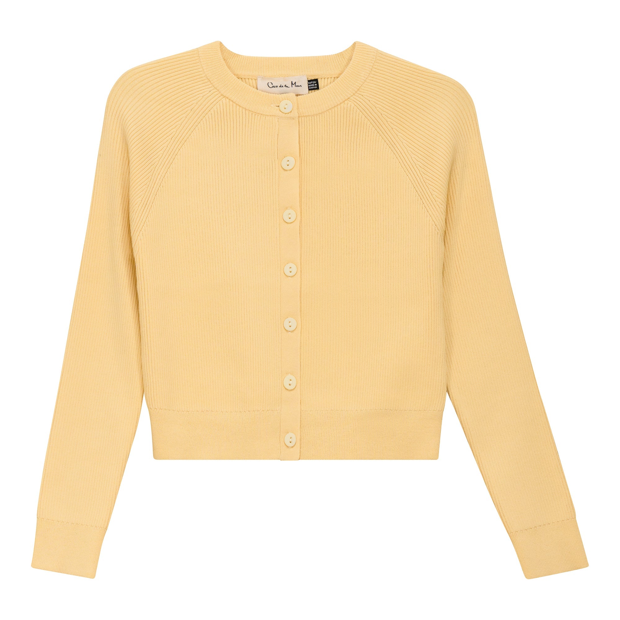 Cropped Ribbed Knit Cardigan