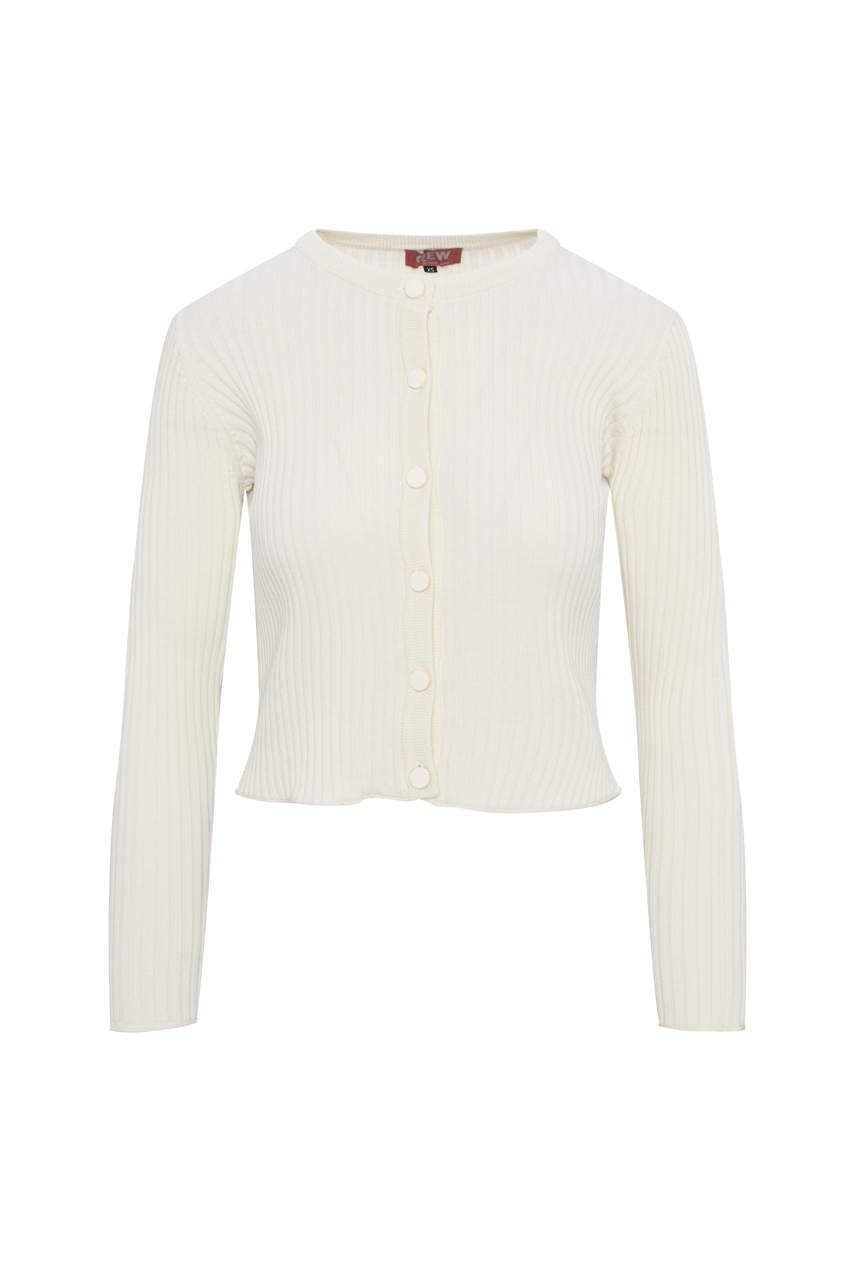 Wide Rib Cropped Knit Cardigan