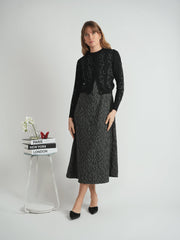 Embrodered Knit Cropped Cardigan
