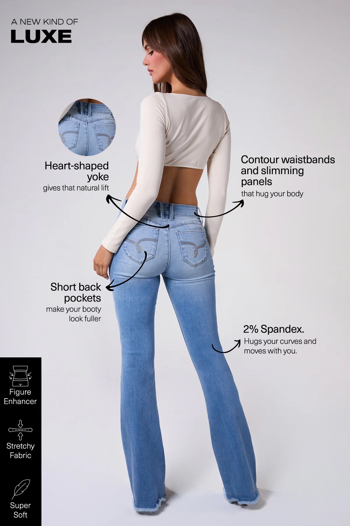 Women's Luxe High Rise Wannabettabutt Flare Jeans