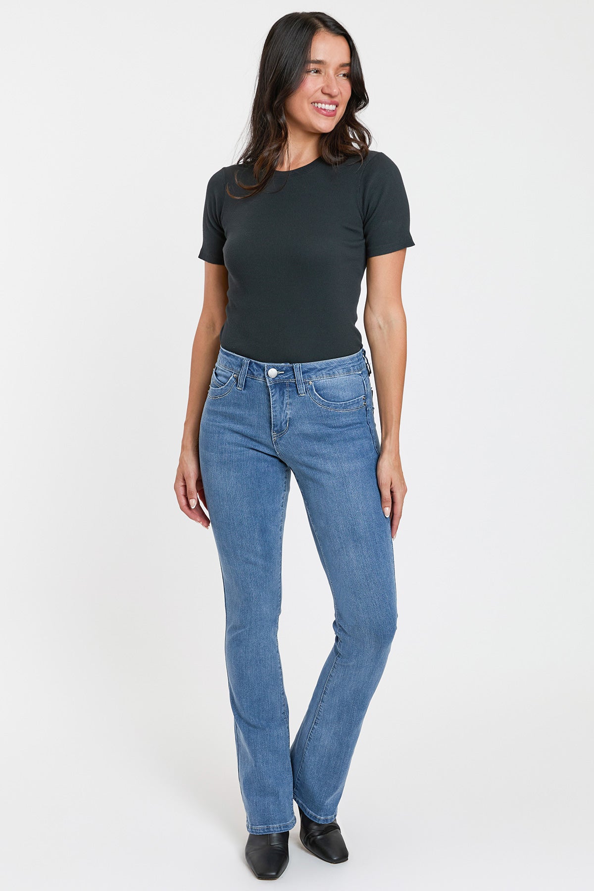 Women's High Rise Curve Confidence Wannabettabutt Bootcut Jeans