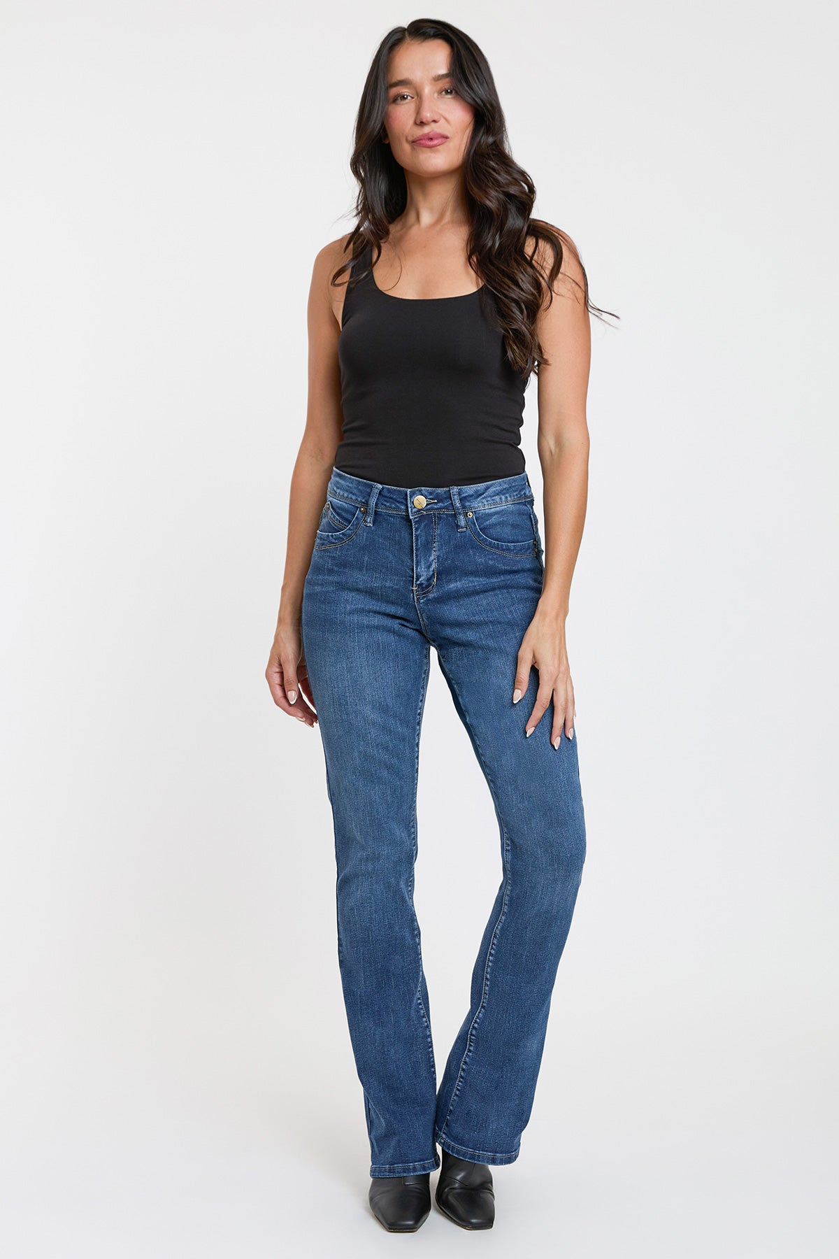 Women's High Rise Curve Confidence Wannabettabutt Bootcut Jeans