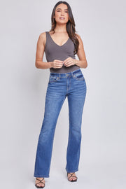 Women’s Mid-rise Studded Cross Flap Pocket Bootcut Jean