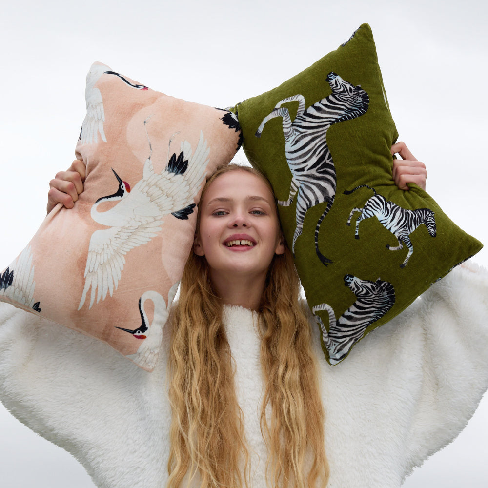 Crane In The Clouds Small Lumbar Pillow