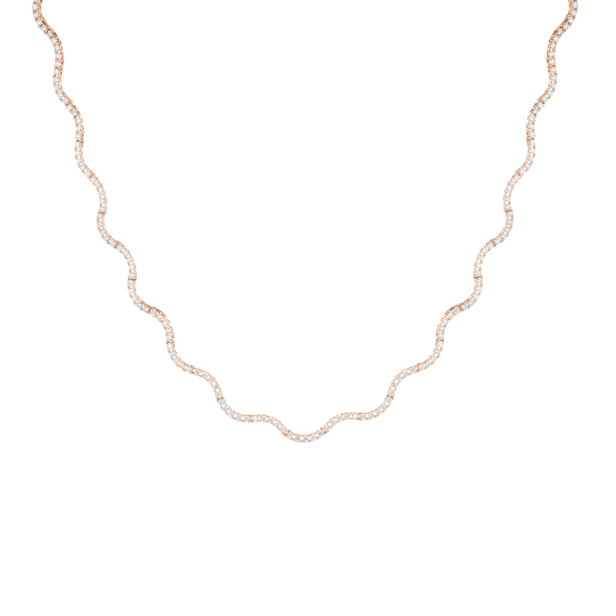 Lab Grown Diamond Wave Tennis Necklace