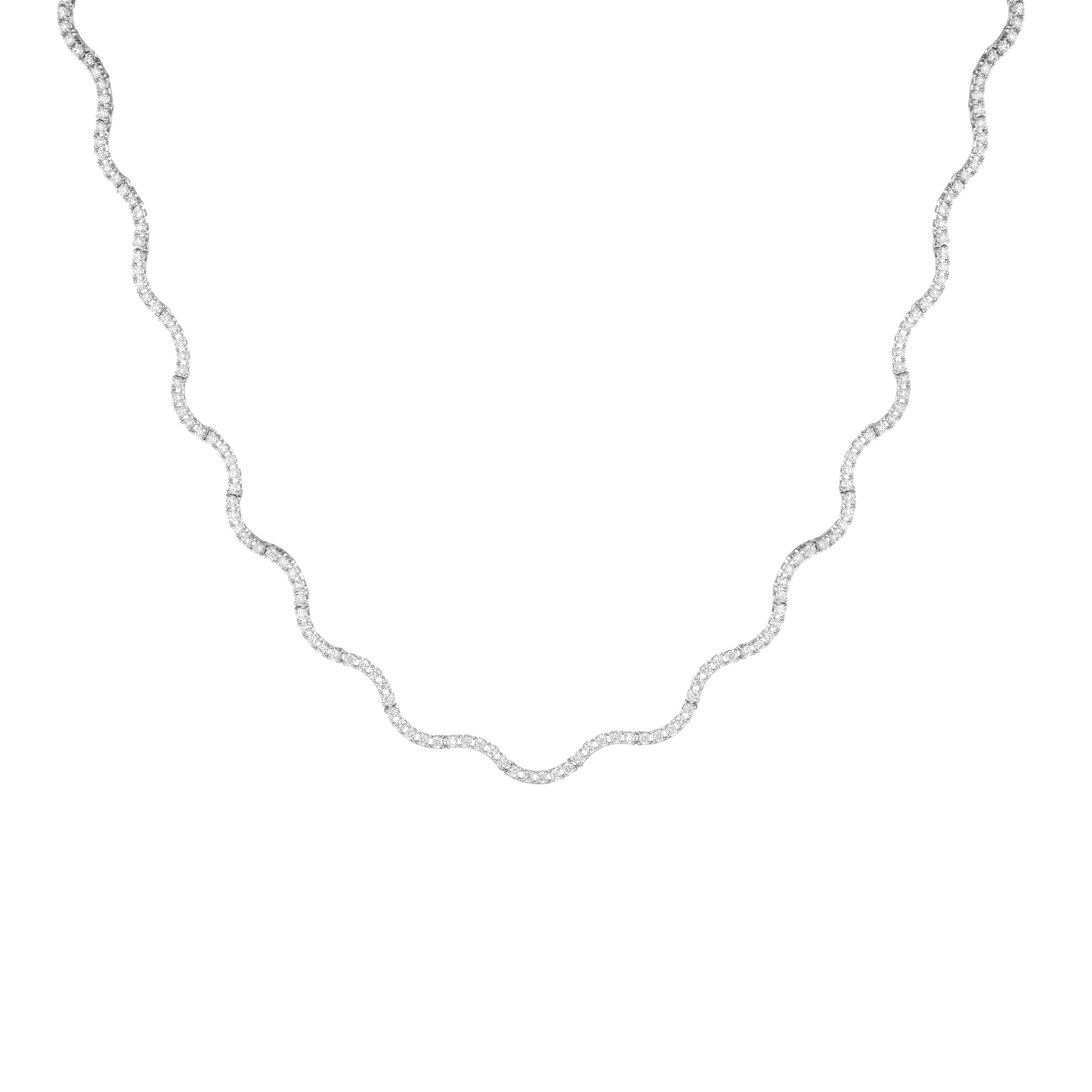 Lab Grown Diamond Wave Tennis Necklace