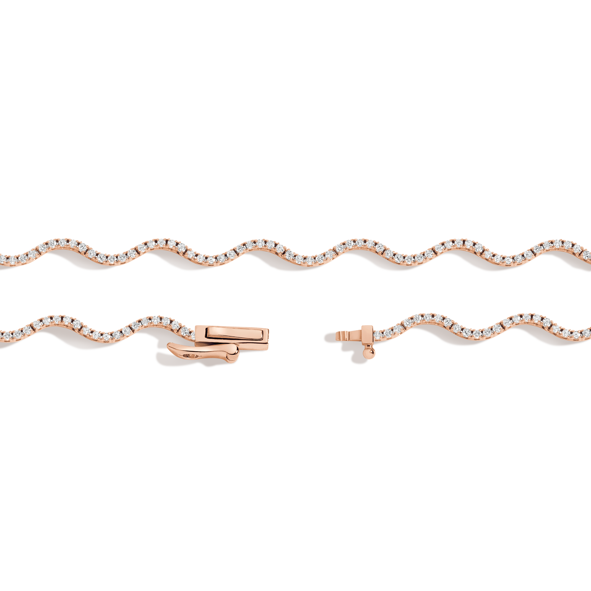 Lab Grown Diamond Wave Tennis Necklace