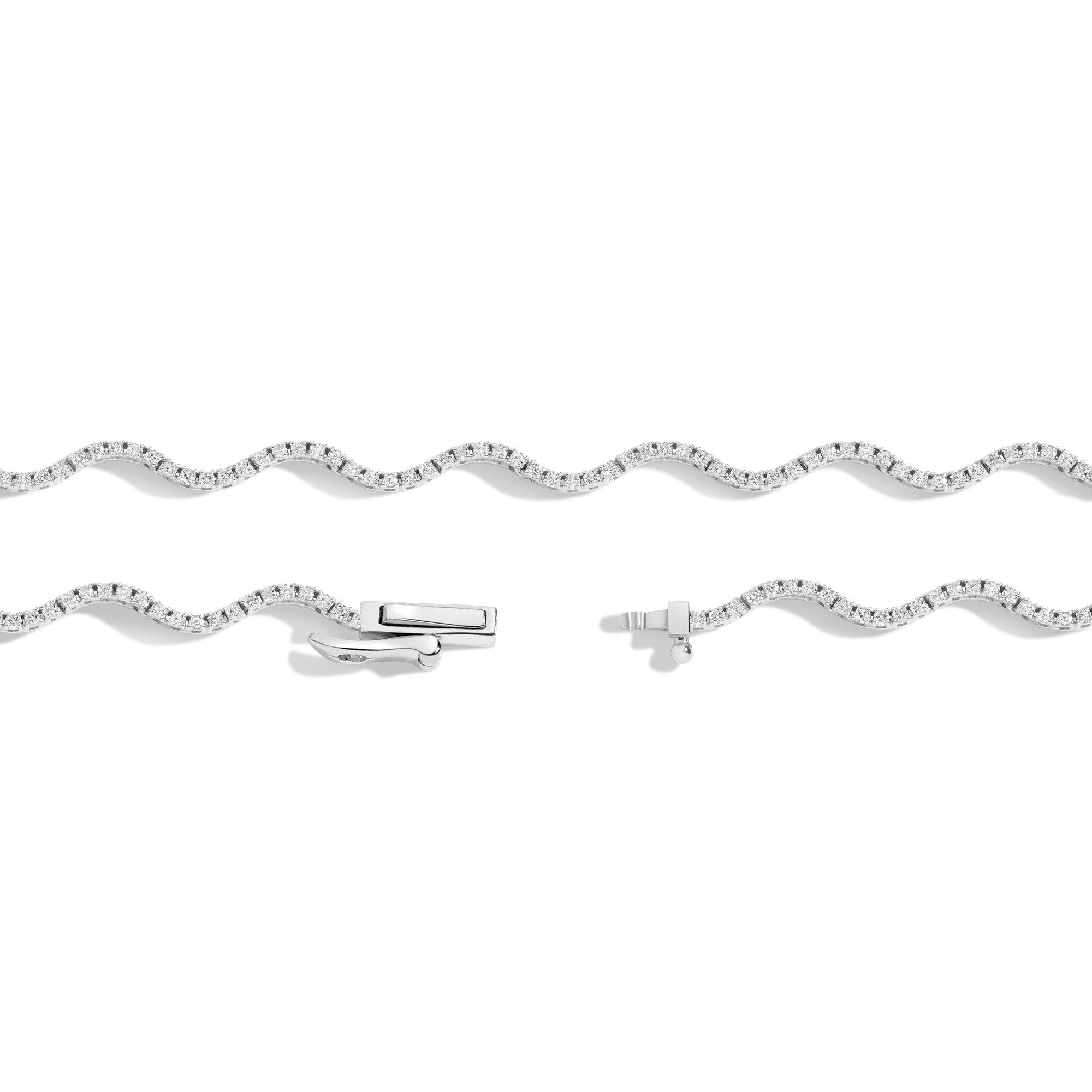 Lab Grown Diamond Wave Tennis Necklace