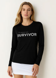 Black Unisex Long Sleeve Survivor Performance Shirt