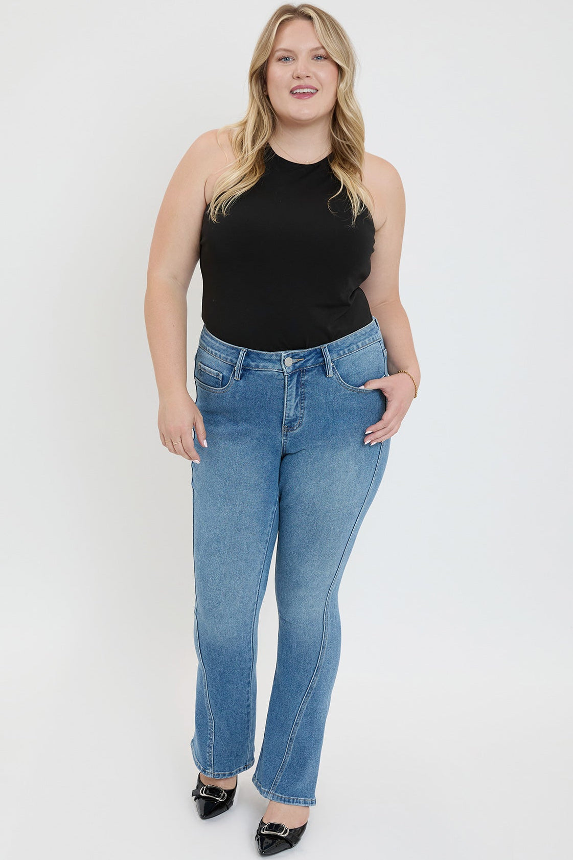 Women's Plus Curve Seam Flare Jeans