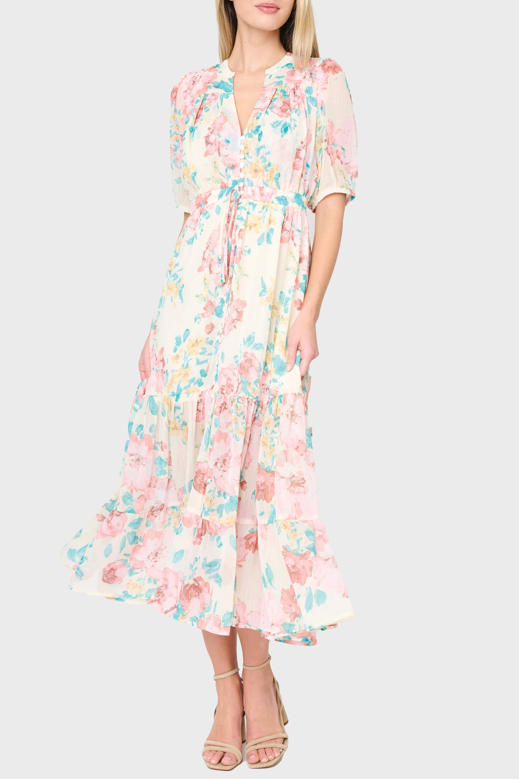 Kira Drawstring Midi Dress