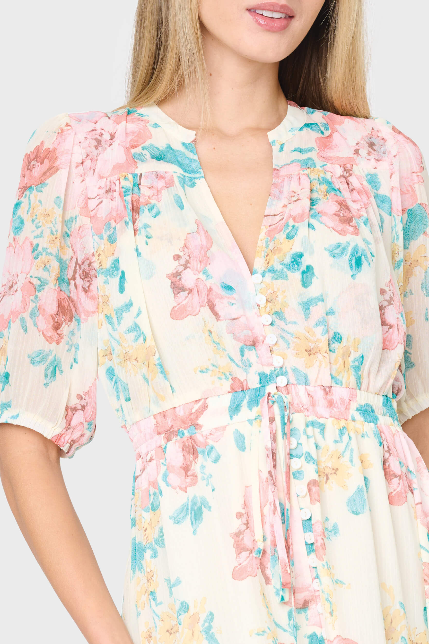 Kira Drawstring Midi Dress
