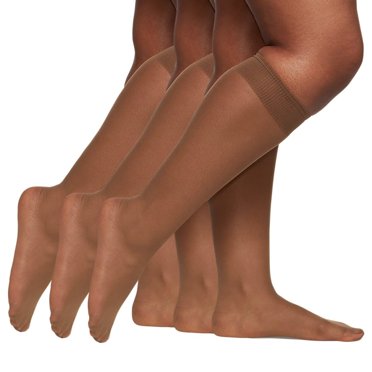 3 Pair Pack Queen All Day Sheer Knee High With Sandalfoot Toe
