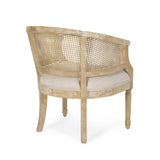 Accent Chair with Curved Back and Recessed Arms