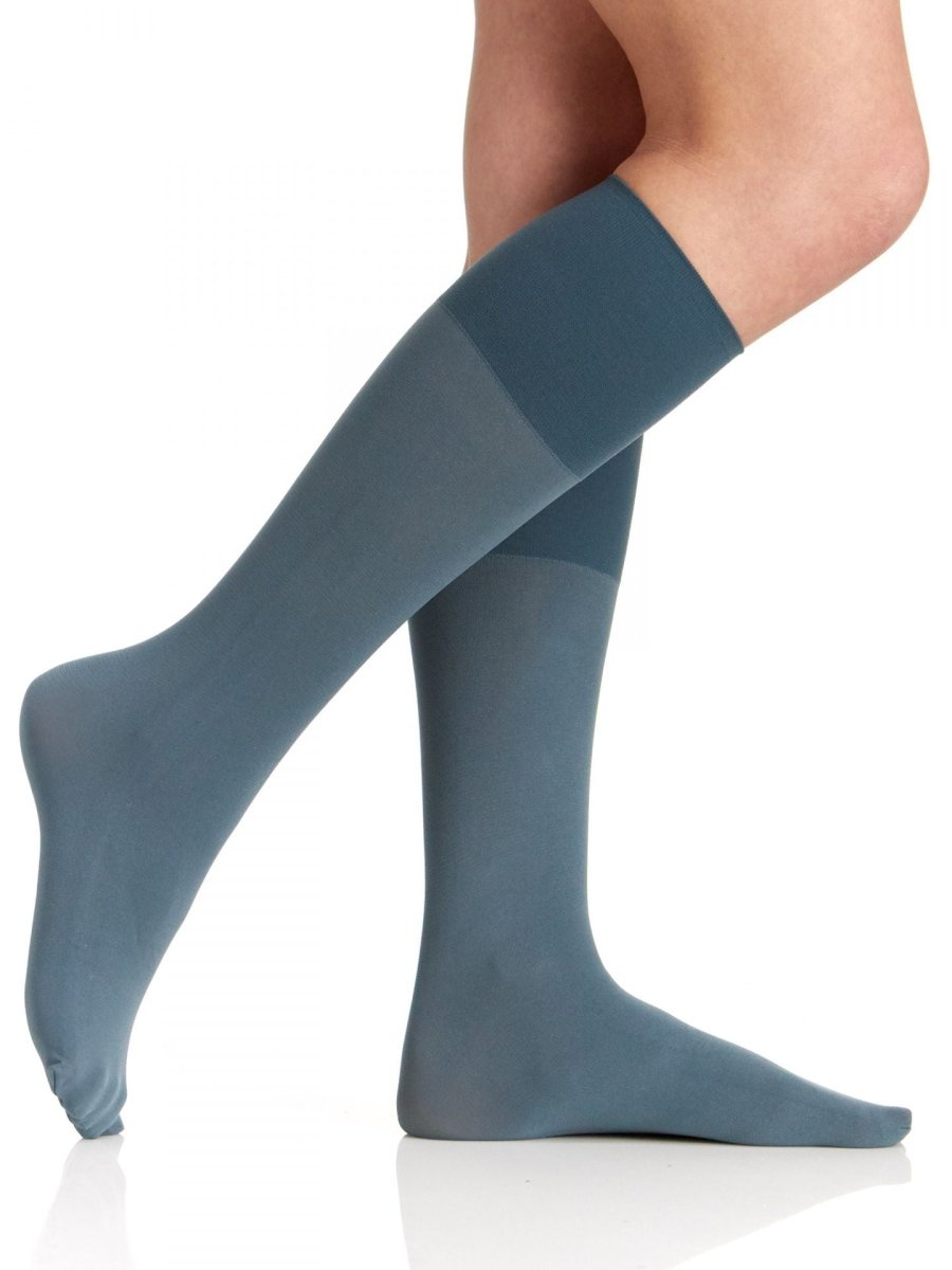 Comfy Cuff Opaque Graduated Compression Trouser Sock With Sandalfoot Toe - 2 Pairs