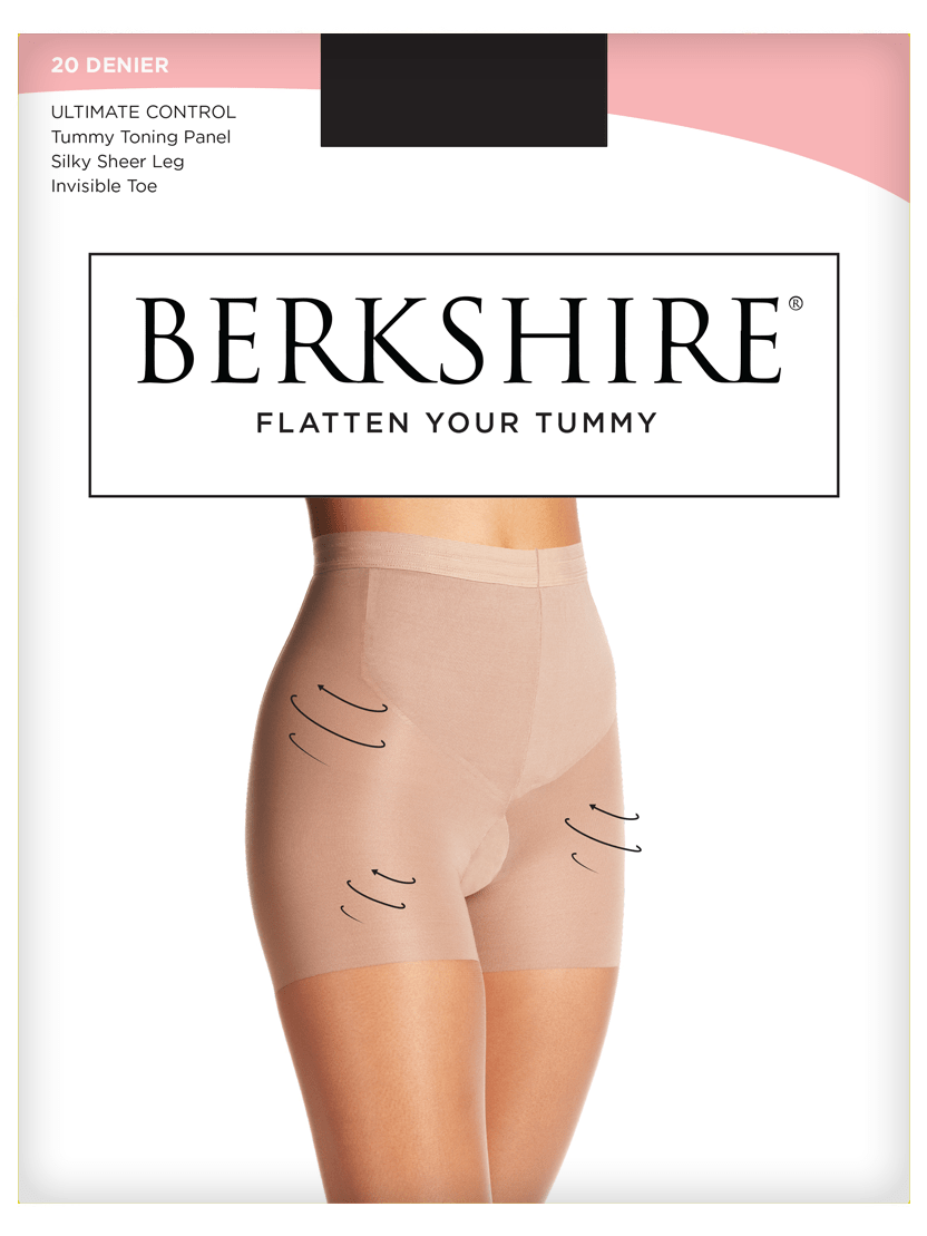 Flat Tummy Silky Sheer Shaping Pantyhose With Invisible Toe