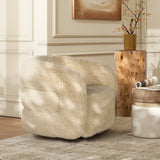 Upholstered Barrel Chair with Swivel Function