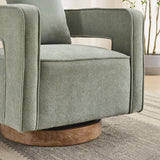Anthology Upholstered Swivel Chair with Open Back and Removable Pillow