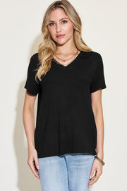 Basic Bae Full Size V-neck High-low T-shirt