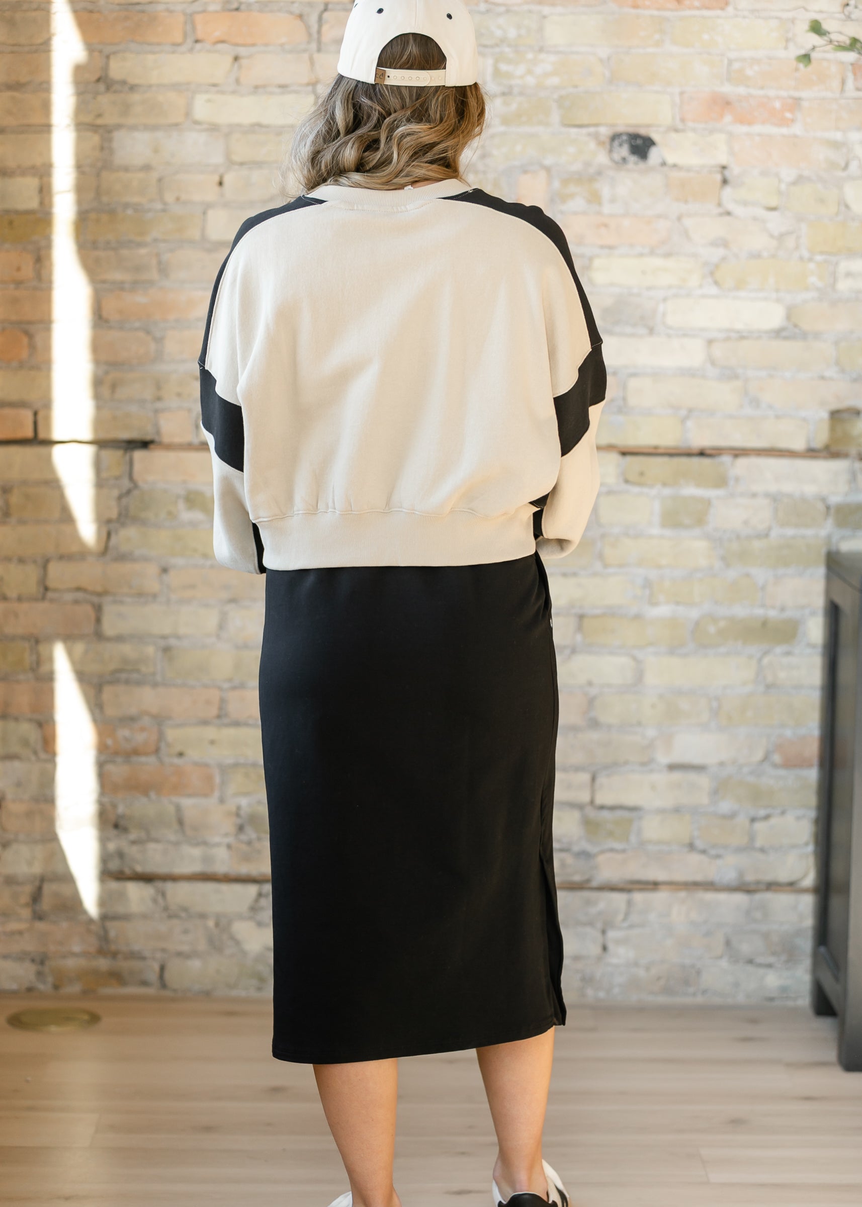 Abbie Mesh Detail Knit Midi Skirt