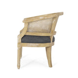 Accent Chair with Curved Back and Turned Leg