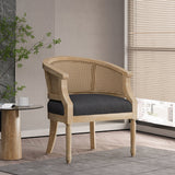 Accent Chair with Curved Back and Turned Leg