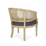Accent Chair with Curved Back and Turned Leg