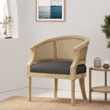 Accent Chair with Curved Back and Turned Leg
