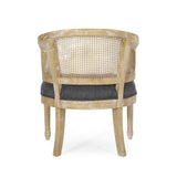 Accent Chair with Curved Back and Turned Leg