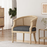 Accent Chair with Curved Back and Turned Leg