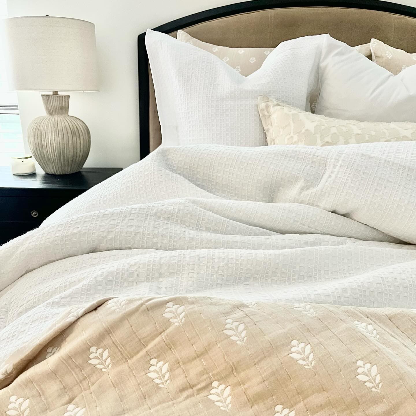 Hygge Kantha Pick Stitch Yarn Dyed Cotton Jacquard Quilt/coverlet Set