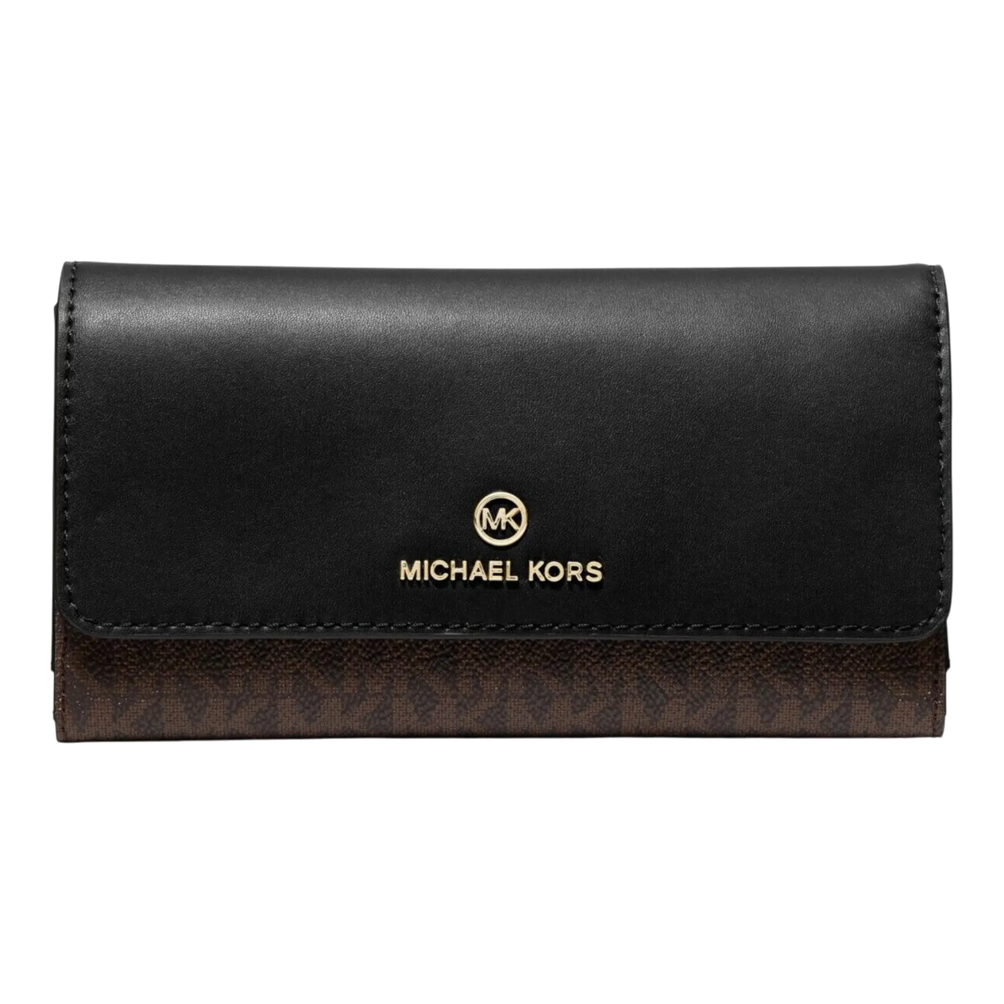 Michael Kors Jet Set Charm Women Large Logo Trifold Wallet Black