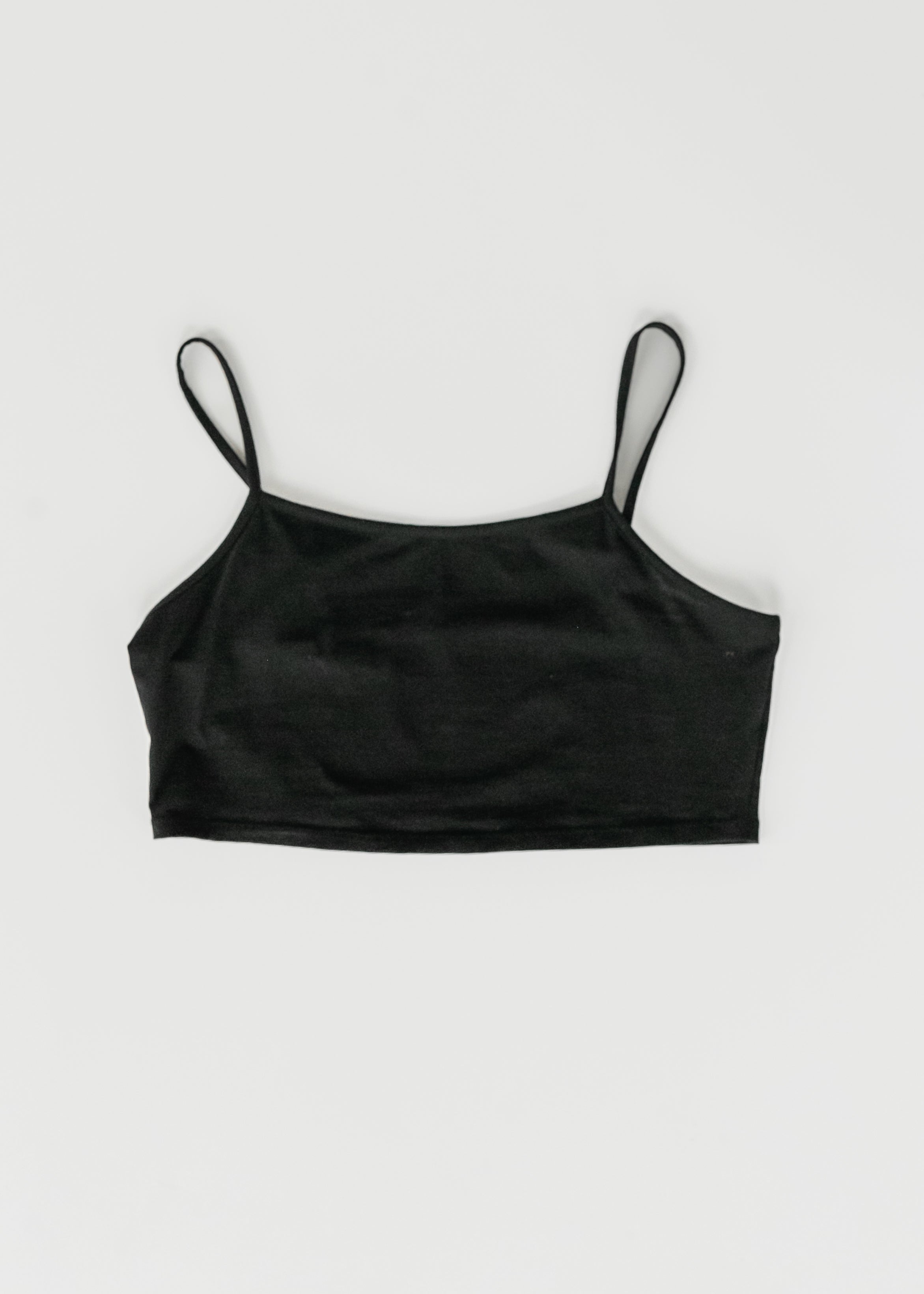 Adjustable Black Cropped Demi Tank | Includes Plus Size