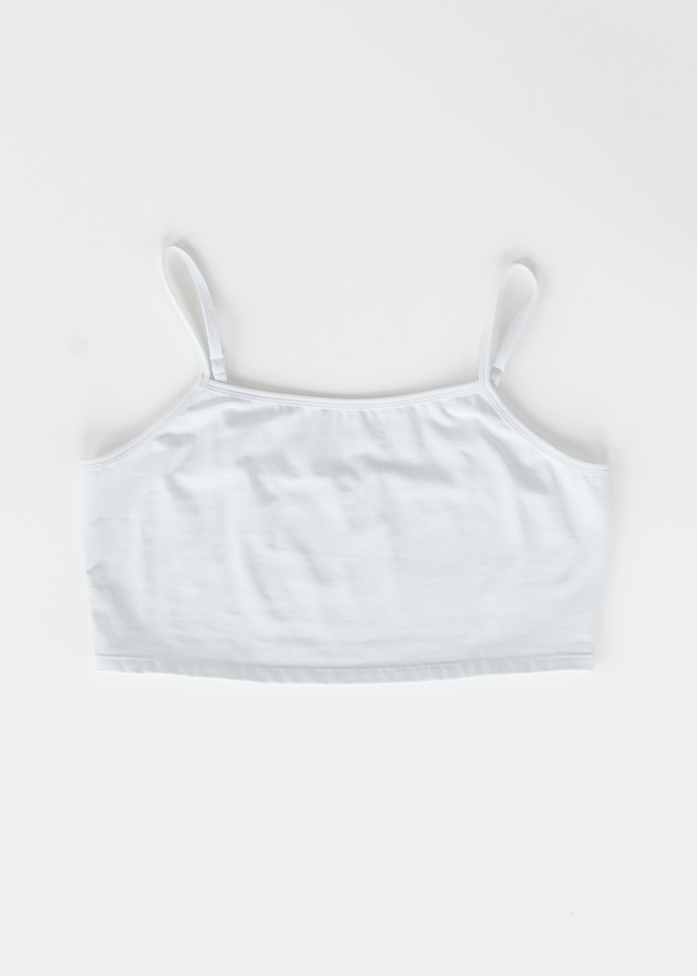 Adjustable White Cropped Demi Tank | Includes Plus Size