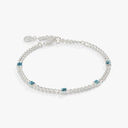 March Birthstone Aquamarine Curb Chain Bracelet