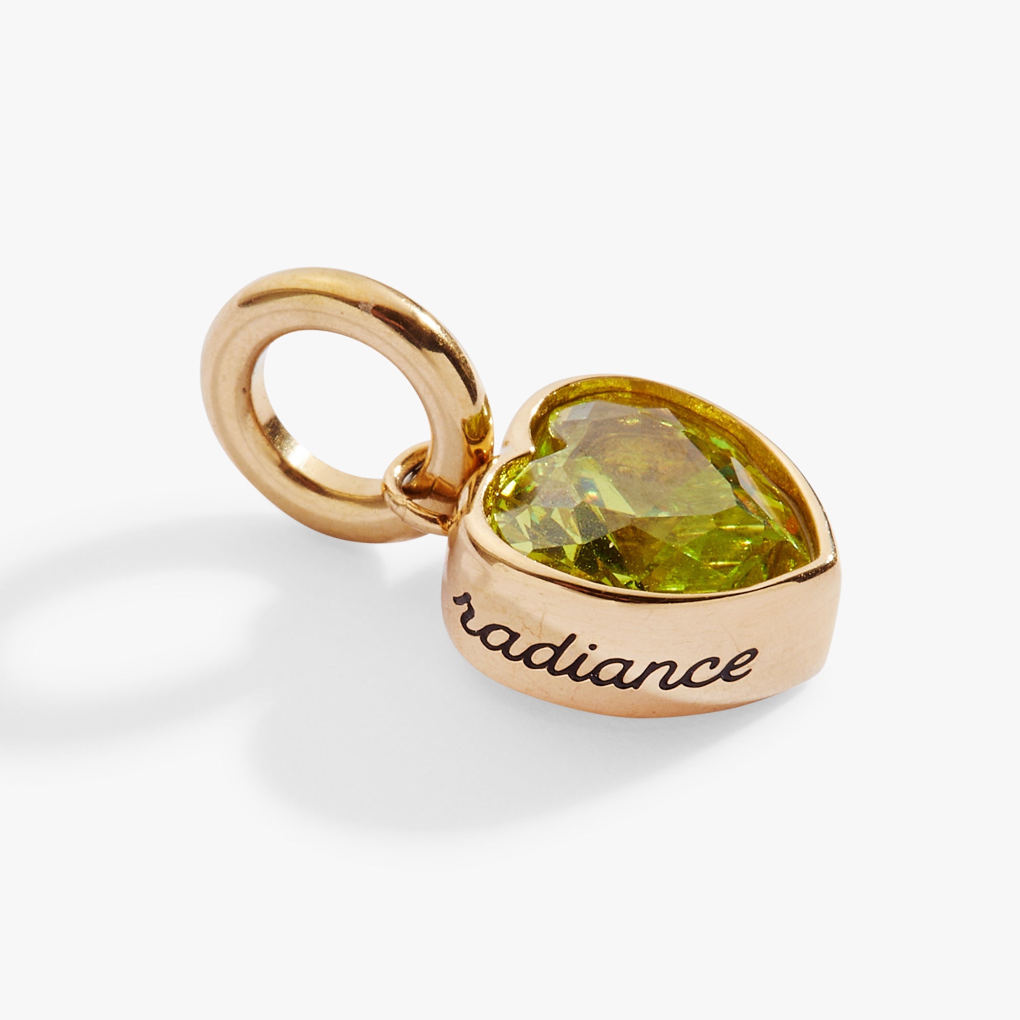 August 'radiance' Heart Birthstone Charm