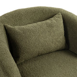 Upholstered Swivel Barrel Chair with Metal Base and Storage