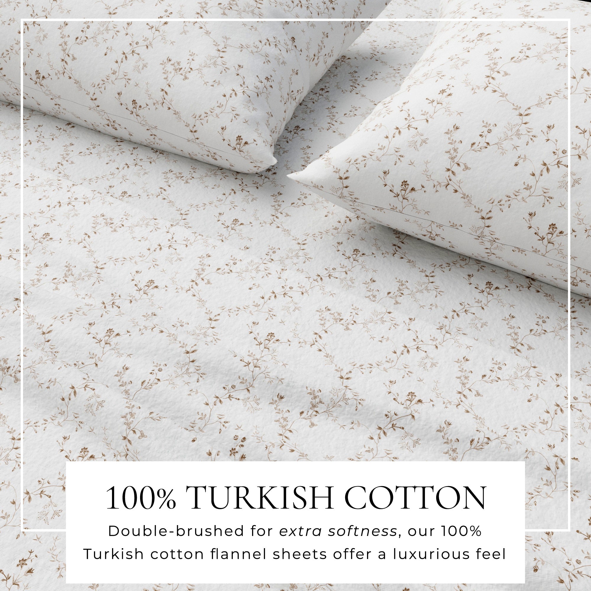 Turkish Cotton Flannel Sheet Set Winter Floral Collection