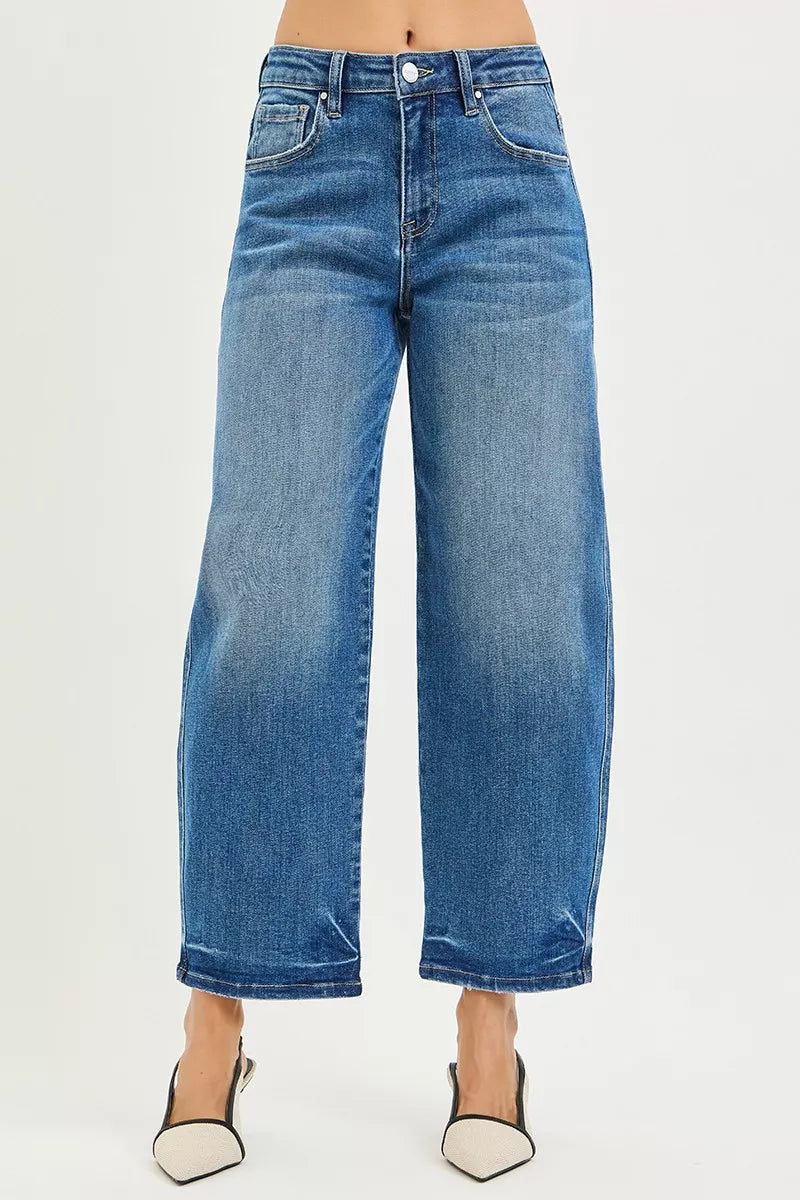 Risen Slouchy Cropped Barrel Jeans