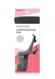Herringbone Rib Non-control Top Tight With Reinforced Toe