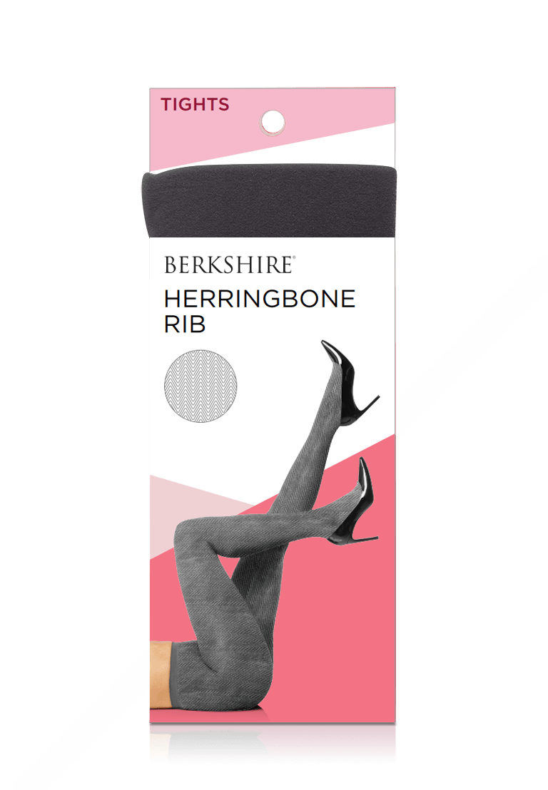 Herringbone Rib Non-control Top Tight With Reinforced Toe