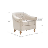 Upholstered Accent Chair with Rolled Arms and Turned Front Legs