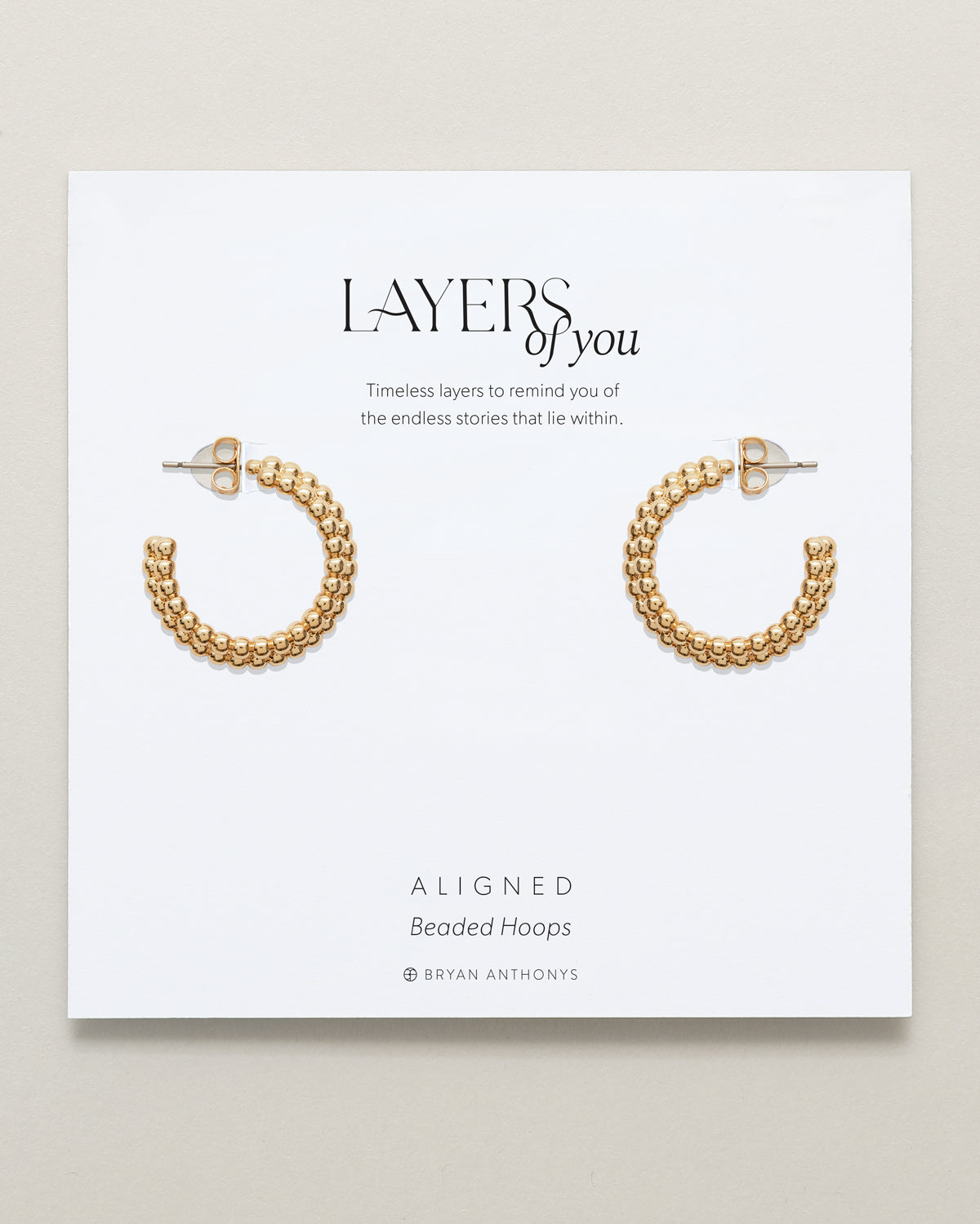 Aligned Beaded Hoop Earrings