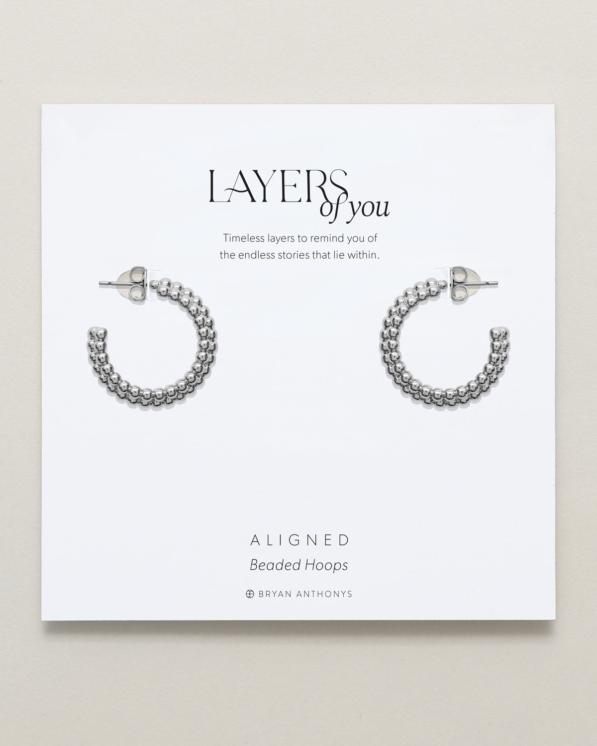 Aligned Beaded Hoop Earrings