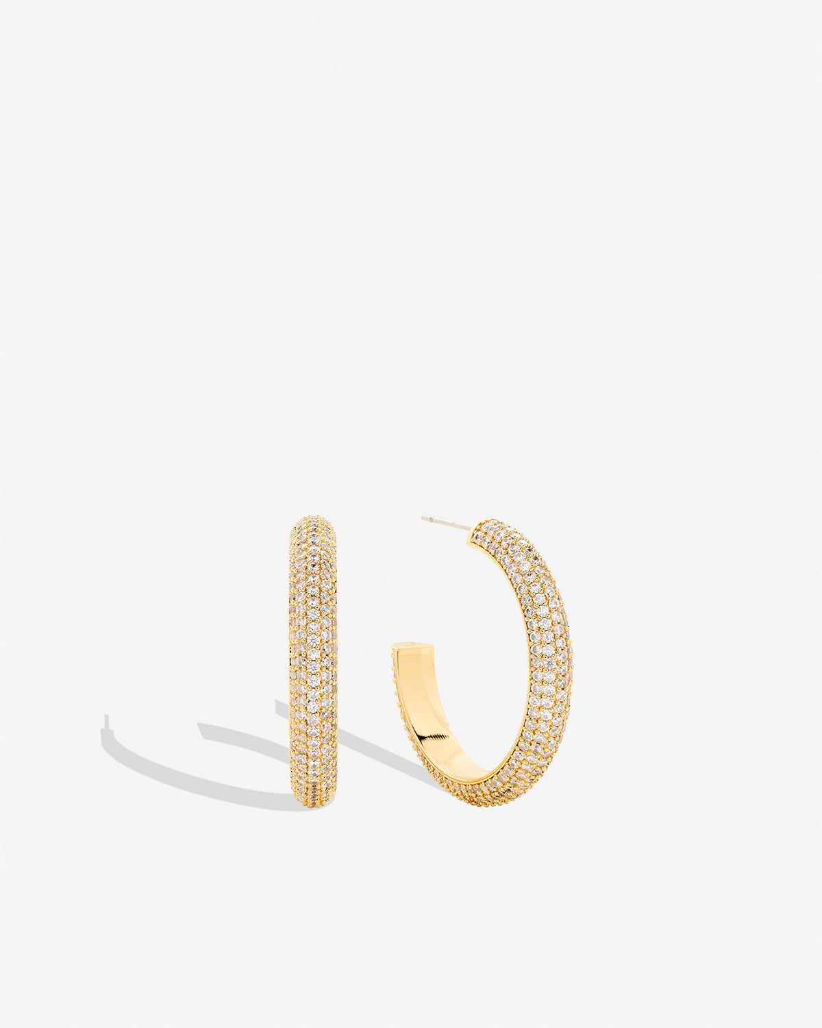 Unstoppable Pave Midi Hoop Earrings