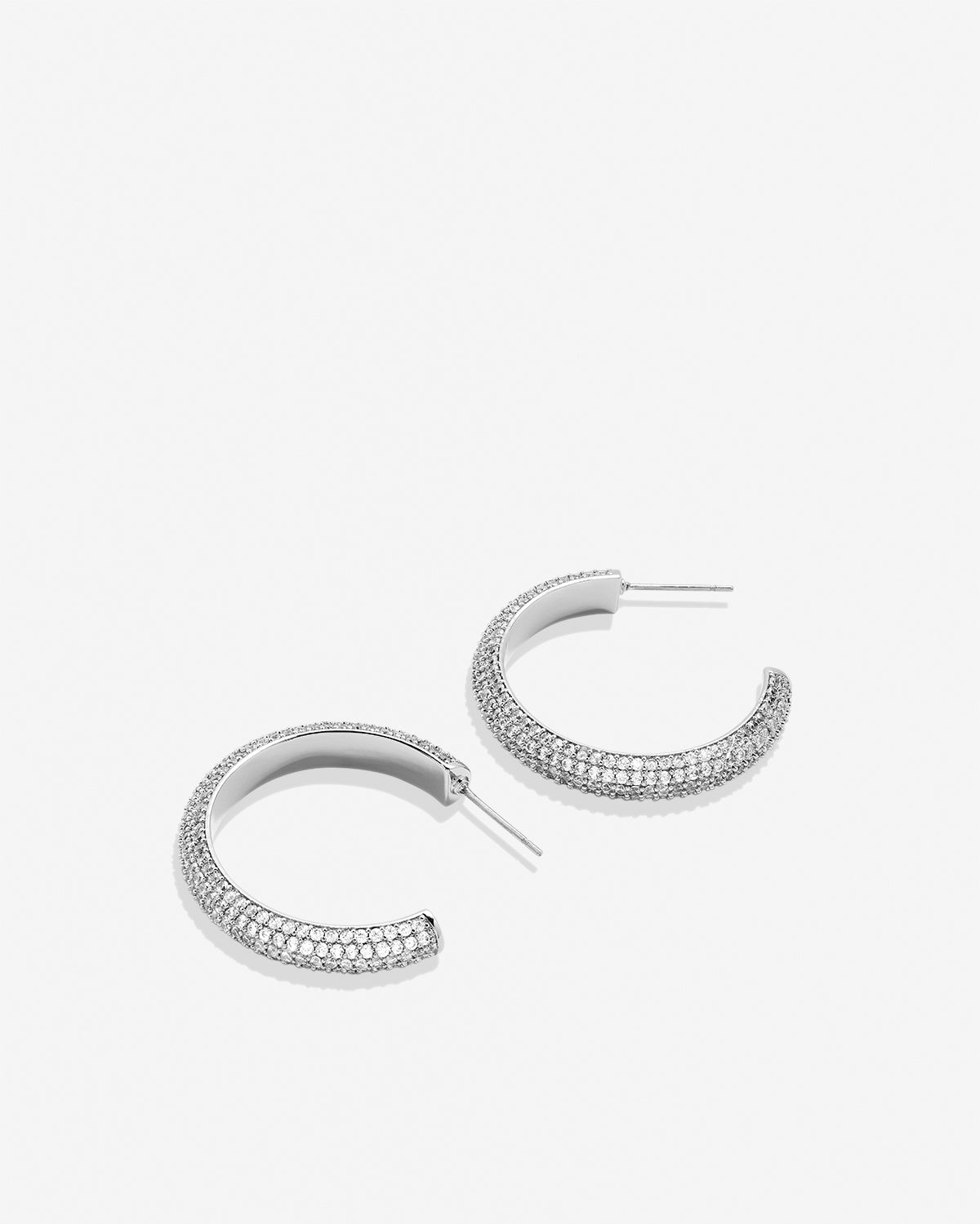 Unstoppable Pave Midi Hoop Earrings